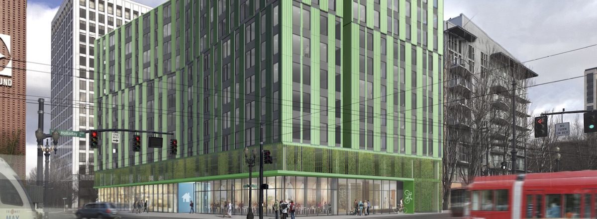 The Block 45 development at 1010 NE Grand Ave will include 127 affordable units and 77 market rate units