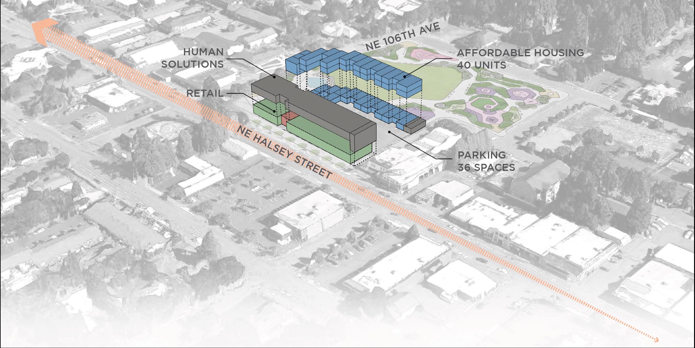 The proposed development at NE 106th & Halsey by Human Solutions, Inc.