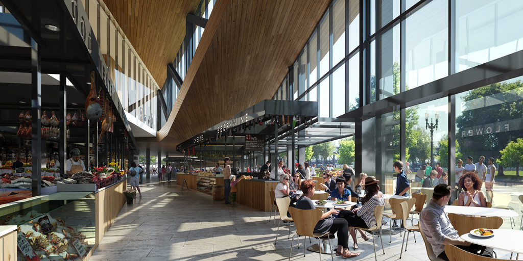 Interior view of the James Beard Public Market