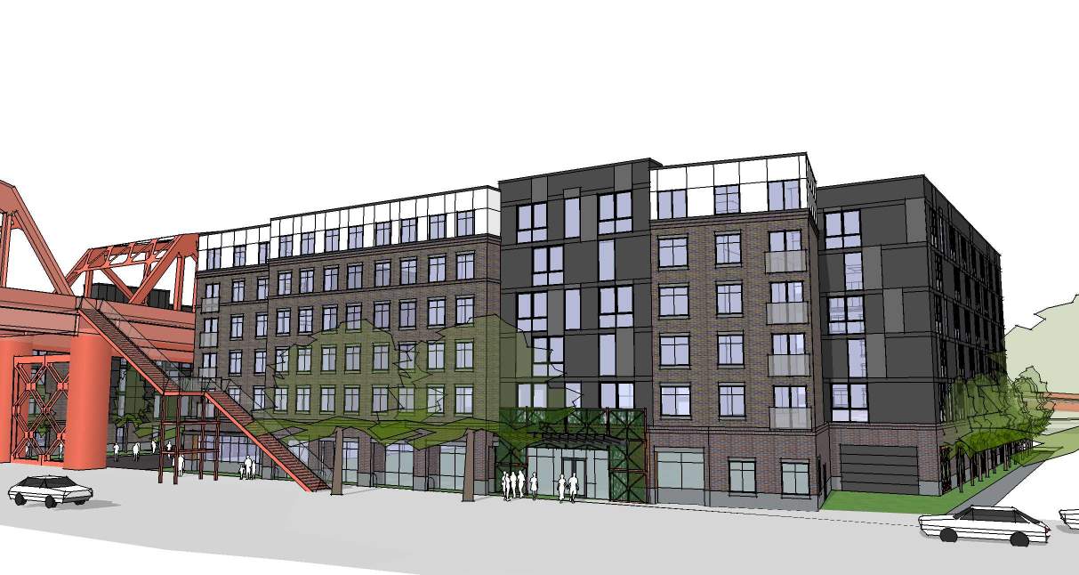 Broadway Bridge Naito Parkway Apartments